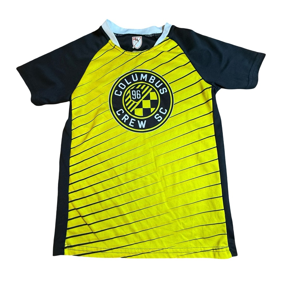 MLS Columbus Crew SC Youth Soccer Jersey Yellow Black Shirt Size Small YSM